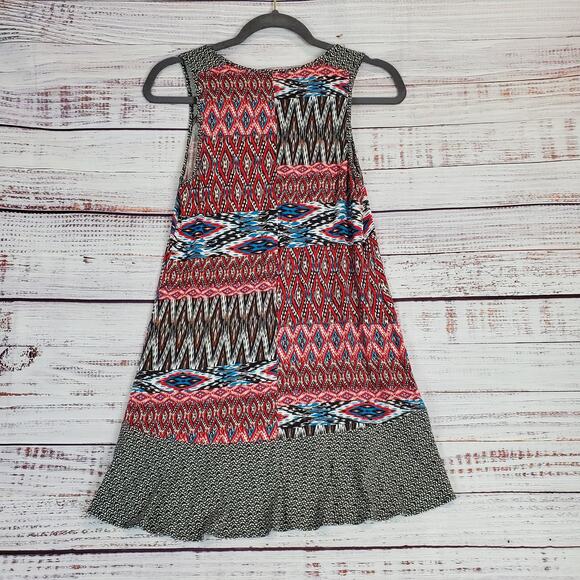 Anthropologie Weston Wear Bird Tank Mini Dress Bohemian Swing Hi Lo Hem Size S - Picture 2 of 9